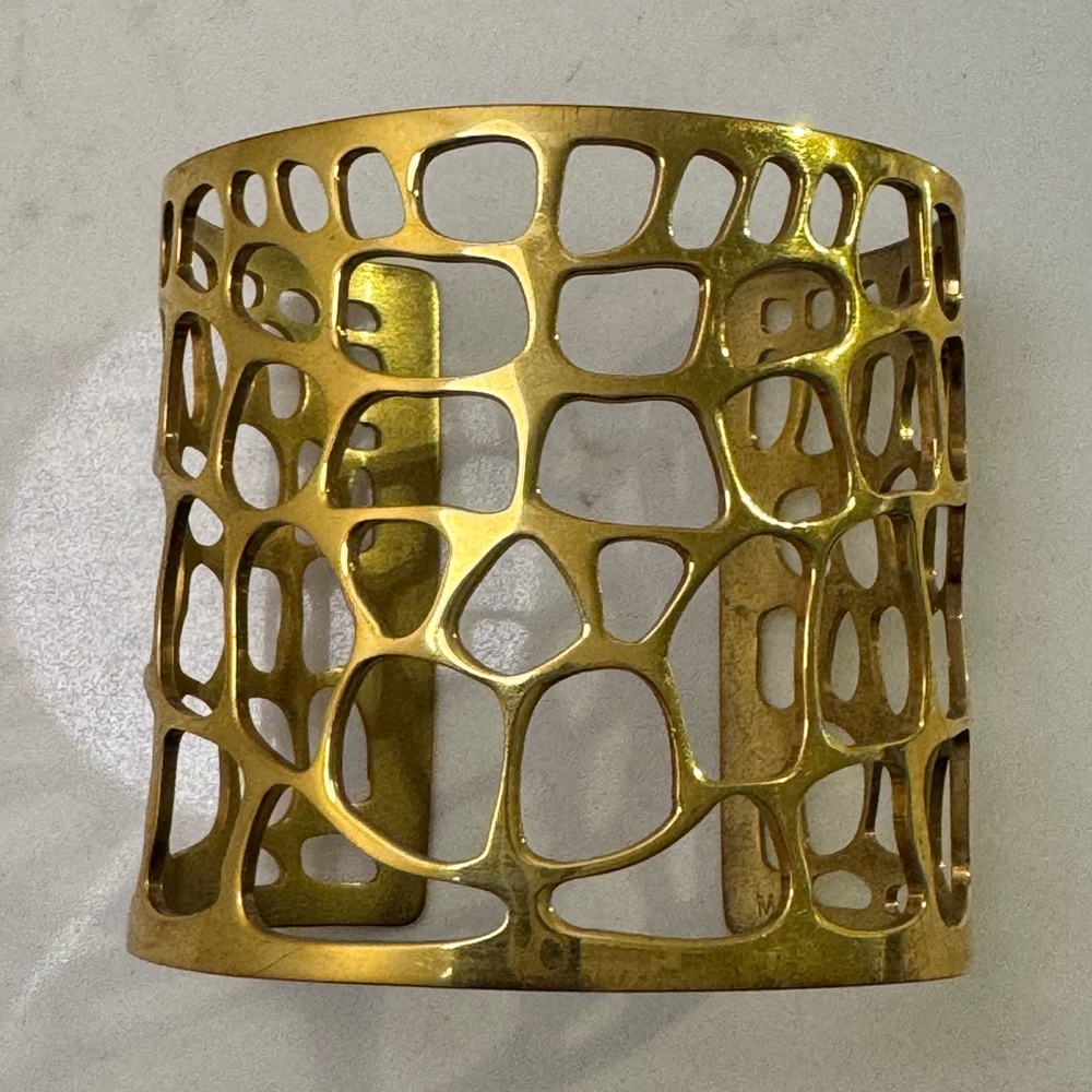 Yves Saint Laurent Gold Crocodile Cuff
